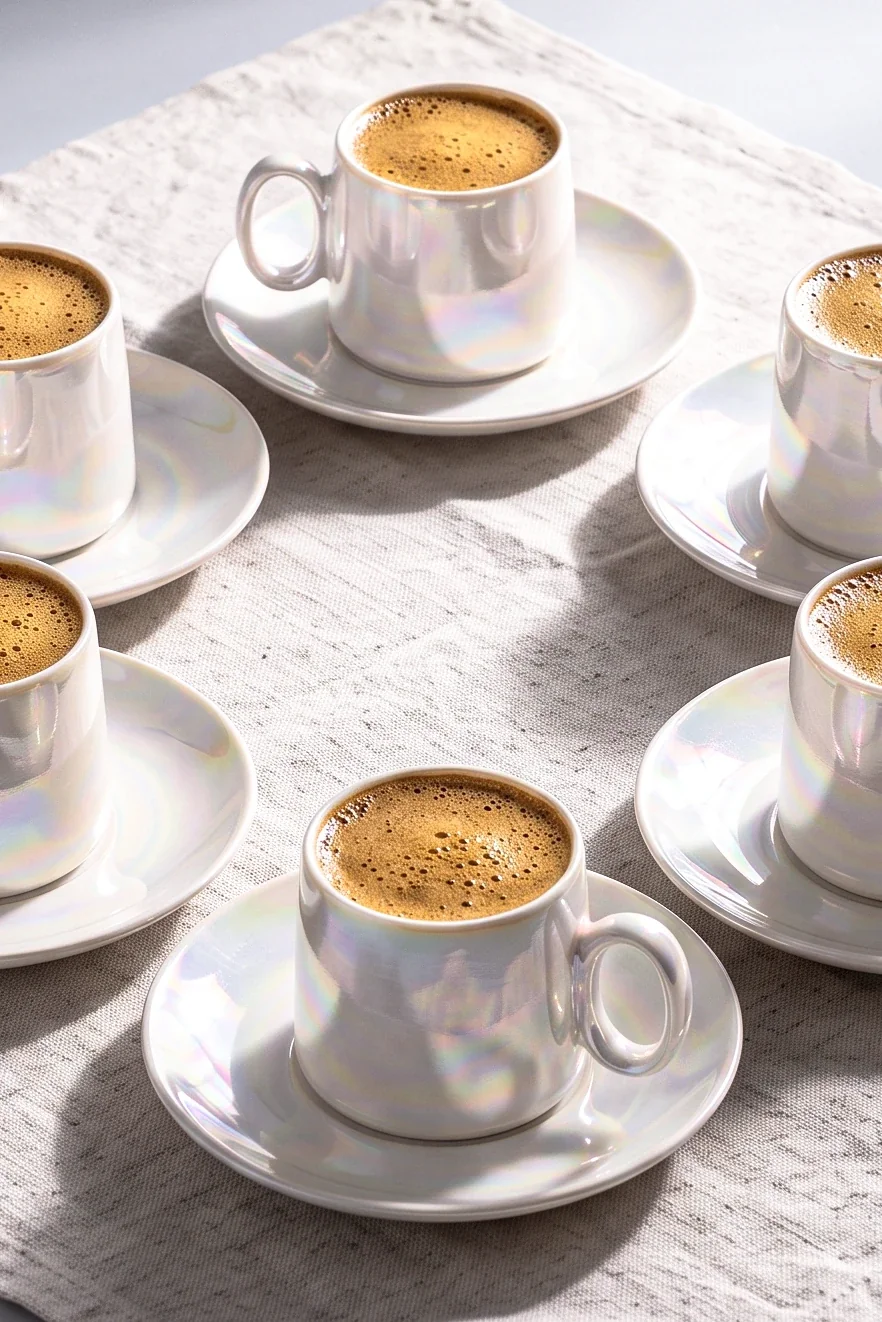 Pearl Porselen Lüster 6 Kişilik Kahve Fincanı Takımı · 3. fotoğraf