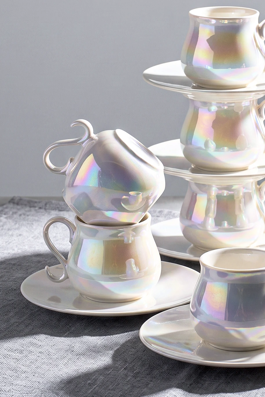 Pearl Porselen Lüster 6 Kişilik Kahve Fincanı Takımı · 4. fotoğraf
